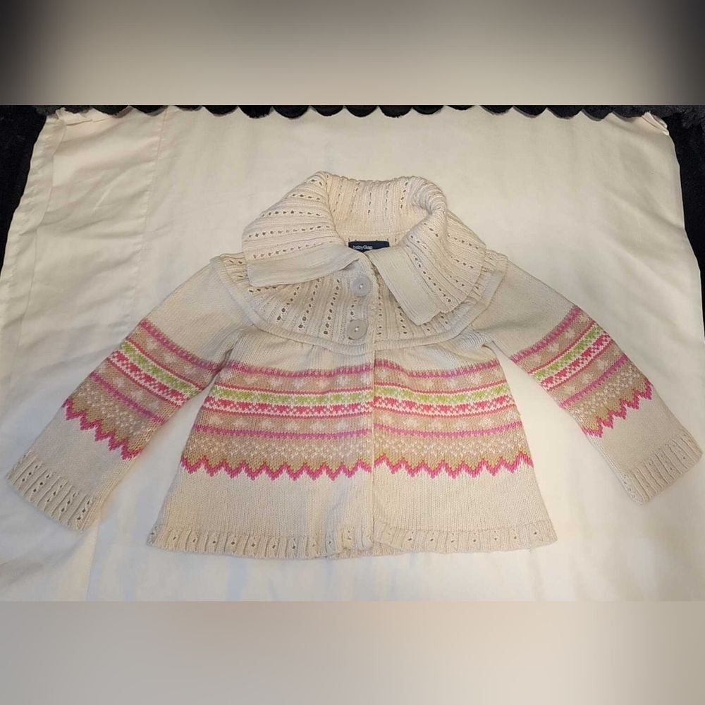 GAP Baby Ivory Button-Up Sweater 6-12M